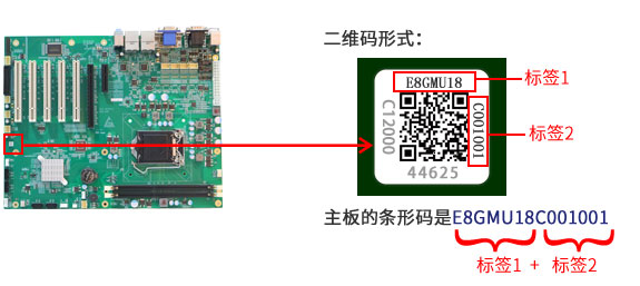 機箱上條形碼位置:二維碼形式